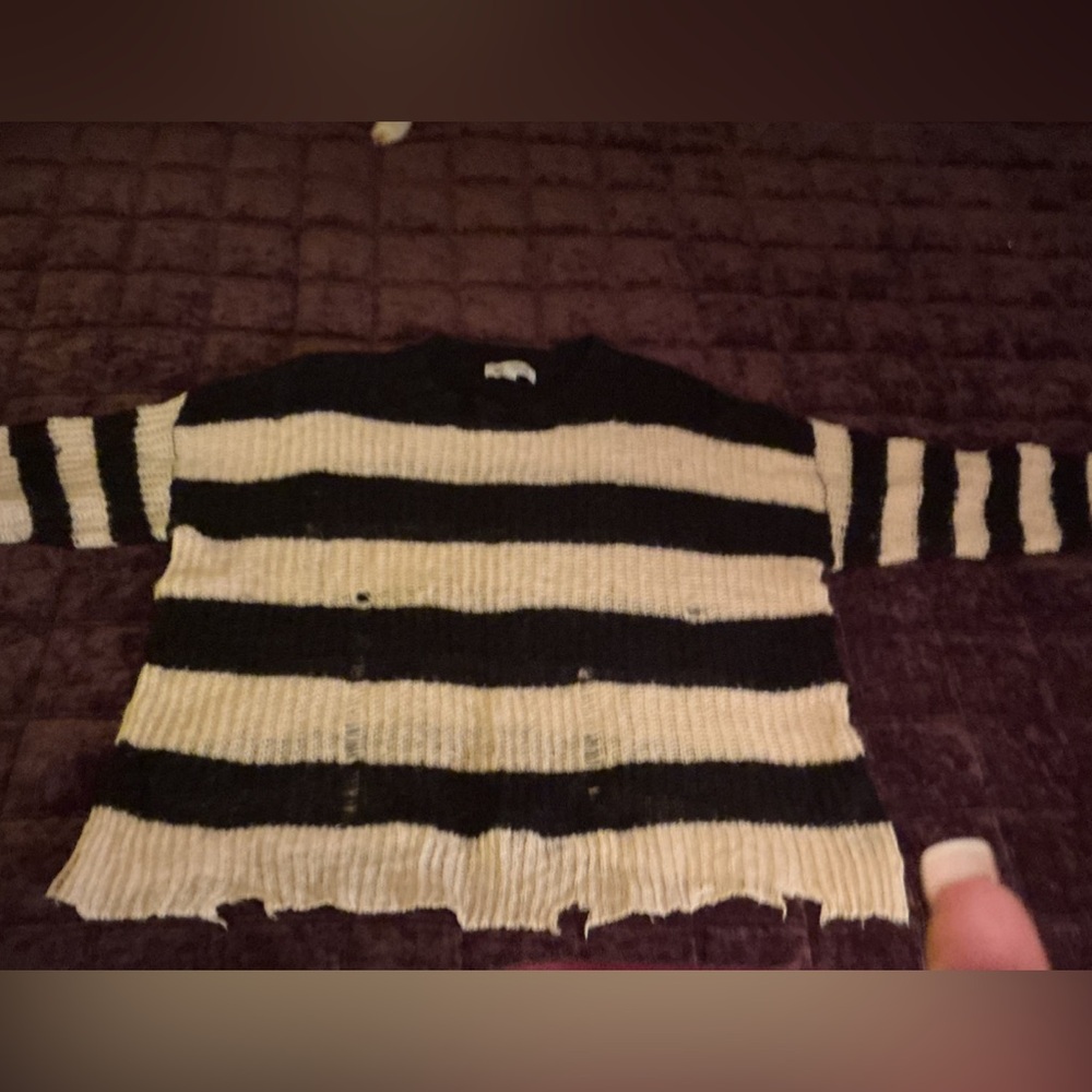 Urban Outfitters Alston Distressed Striped Sweater M